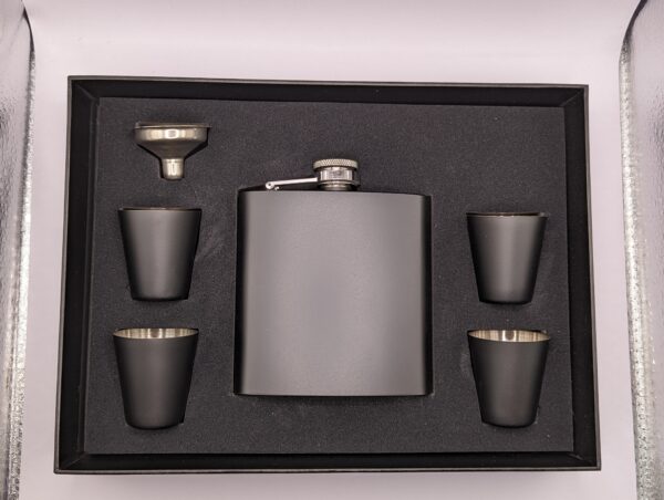 Michaela Barnes - Engraved Hip Flask Set